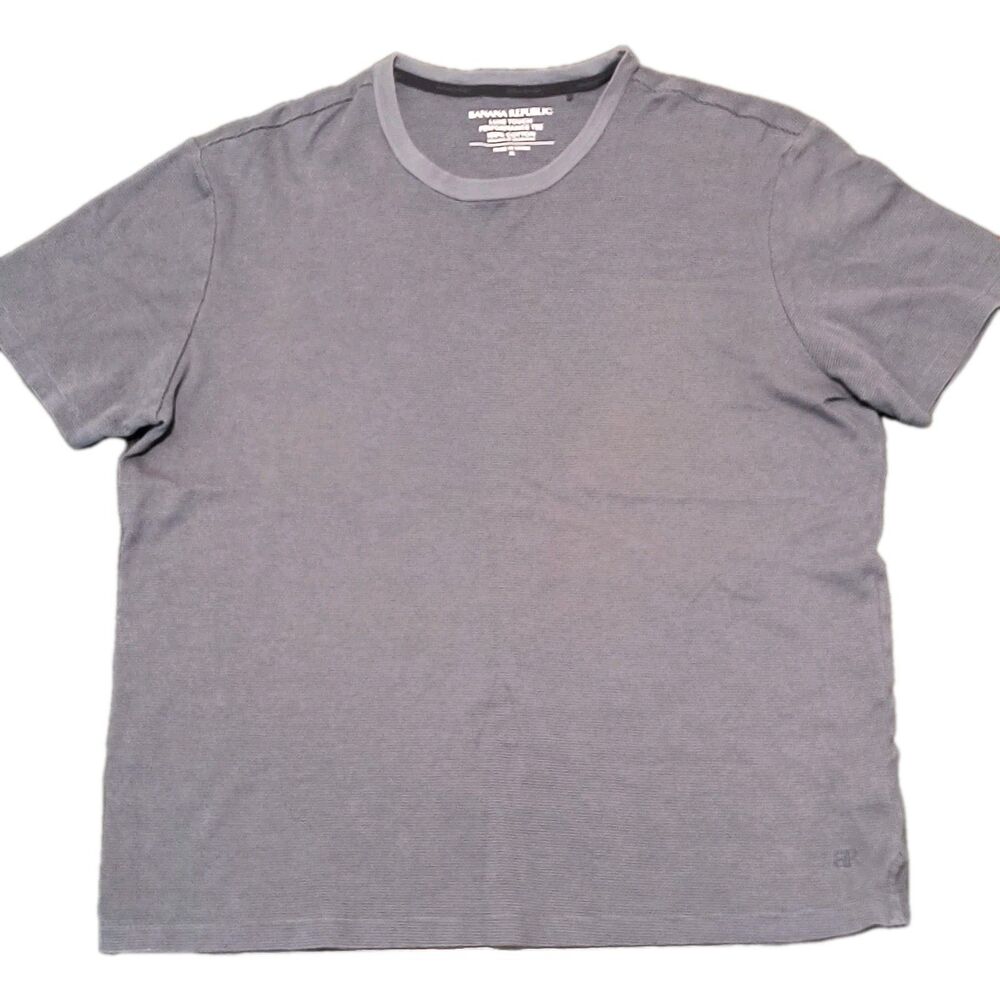 Banana Republic 100% Cotton Luxe Touch Performance Tee Short Sleeve Gray XL
